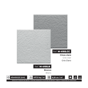 Mosaico Texturado tipo "Pergaminho", Branco, Cinza Claro (Ref.: M-4105.B/CC)