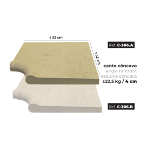 Canto Côncavo de Piscina 52x40 Tipo "Travertino" (Ref.: C-306.A/B)