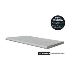 Bordadura de Piscina Plana Compact Cabeça Curva Tipo "Xisto", Branco (Ref.: B-1372.B)