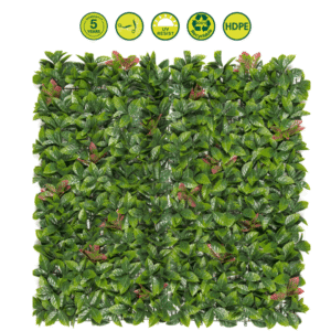 Jardim Vertical Sintético Imitação Folhas de Louro Vermelho "Vertical Red Lauro"